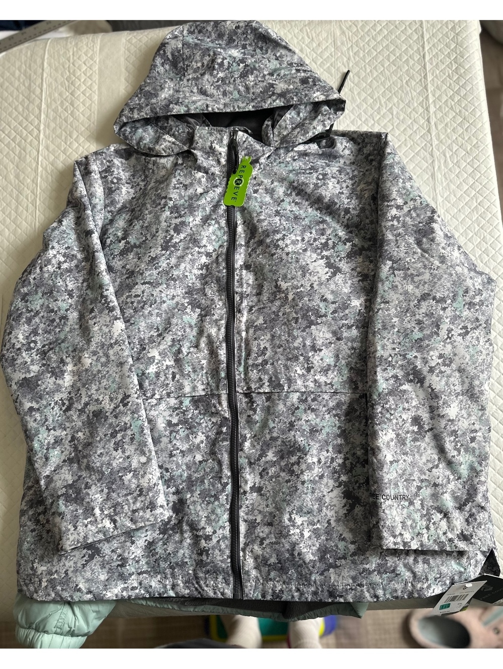 Repreve Gray Camouflage Hooded Jacket with Zipper Pockets